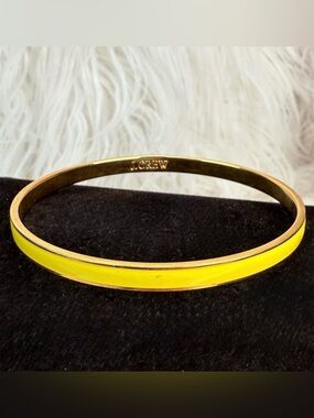 Beautiful, goldtone, yellow enamel thin stacking J.Crew bangle bracelet